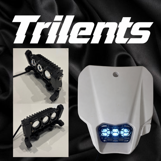 TriLents Kit Luci per mascherina piatta TM Racing anabbagliante + abbagliante